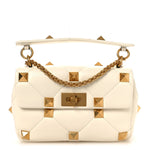 Nappa Medium Roman Stud Shoulder Bag Ivory