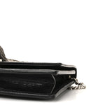 Calfskin Crocodile Embossed Kate Monogram Tassel Chain Wallet Black