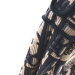 Oblique Embroidered Saddle Bag Blue
