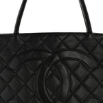 Caviar Quilted Medallion Tote Black