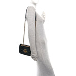 Velvet Matelasse Mini GG Marmont Shoulder Bag  Black