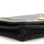 Calfskin Studded Diorama Wallet on Chain Pouch Black