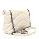 Lambskin Quilted Toy Loulou Puffer Monogram Chain Satchel Crema Soft