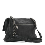 Calfskin Crocodile Embossed Medium West Hollywood Monogram Fold-Over Black