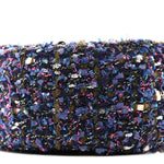 Tweed Quilted Round Clutch With Chain Multicolor