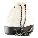 Aged Calfskin Quilted Small Gabrielle Backpack Black White