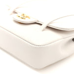 Shiny Caviar Mini Preppy Coco Shoulder Bag White