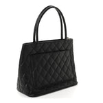 Caviar Quilted Medallion Tote Black
