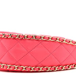Lambskin Quilted Small Hobo Bag Pink