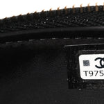 Velvet Effect Nylon Shiny Crumpled Calfskin Quilted Chanel 25 Clutch With Chain Black