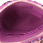Tweed Quilted Mini Clutch With Chain Purple