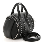 Calfskin Studded Rockie Matte Black Rhodium Hardware
