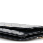 Caviar Quilted Wallet on Chain WOC Navy Blue