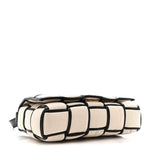 Canvas Intrecciato Padded Cassette Crossbody Bag Natural Black