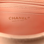 Lambskin Quilted Mini Pearl Crush Flap Light Orange