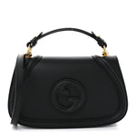 Roxy Calfskin Medium Blondie Top Handle Bag Black
