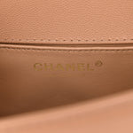 Caviar Quilted Small Top Handle Boy Flap Beige