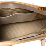 Saffiano Lux Medium Galleria Double Zip Tote Talco