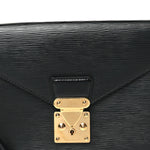 Epi Pochette Sellier Dragonne Clutch Black
