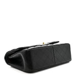 Lambskin Quilted Jumbo Double Flap Black