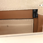 Patent Crystal Mini Bamboo 1947 Top Handle Chain Bag White