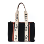 Felt Calfskin Medium Woody Ribbon Tote Black