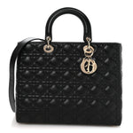 Lambskin Cannage Large Lady Dior Black