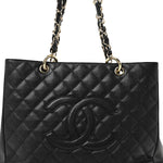 Caviar Quilted Grand Shopping Tote GST Black