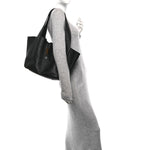Grained Deerskin Bea Tote Black