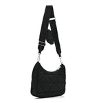 Re-Nylon Triangle Padded Patchwork Shoulder Bag Black