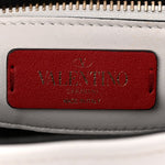 Lambskin Be My VLTN Print Candystud Top Handle Bag White Red Black