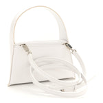 Brushed Calfskin Mini Geometric Prisma Shoulder Bag Optic White