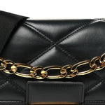 Calfskin Quilted Medusa Small Top Handle Shoulder Bag Black