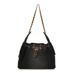 Washed Denim Quilted Small Chanel 25 Handbag Black