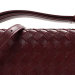 Nappa Intrecciato Knot Lock Top Handle Crossbody Bag Barolo