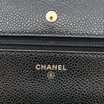 Caviar Quilted Wallet on Chain WOC Black
