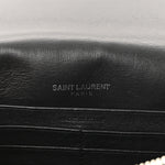 Calfskin Crocodile Embossed Kate Monogram Tassel Chain Wallet Black