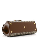 GG Supreme Monogram Calfskin Medium Horsebit 1955 Top Handle Bag Beige Ebony Brown Sugar