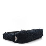 Terry Cloth Mini Re-Edition 2000 Bag Black White