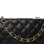 Caviar Quilted Jumbo Single Flap Black