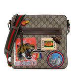 Soft GG Supreme Monogram Courrier Web Medium Flat Messenger Bag Beige New Acero Multicolor