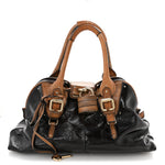 Patent Lambskin Medium Paddington Satchel Dark Brown