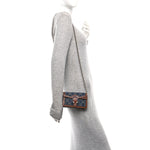 New Denim GG Monogram Dollar Calfskin Enamel Super Mini Dionysus Shoulder Bag Blue Tea Cuir Epilog Electric Blue