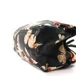 Lambskin Magnolia and Moth Print Mini Pandora Black