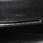 Sheepskin Matelasse Chevron Monogram Medium College Bag Black
