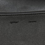 Saffiano Striped Mini Diag Binder Clip Bag Black White