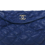 Calfskin Quilted French Riviera Hobo  Blue
