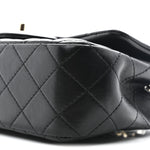 Lambskin Quilted Mini Rectangular Flap Black