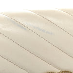 Vintage Effect Calfskin Matelasse Diagonal Torchon GG Marmont Chain Wallet Mystic White Blue Agata