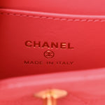 Shiny Aged Calfskin Quilted Mini Nano Kelly Shopper Dark Pink